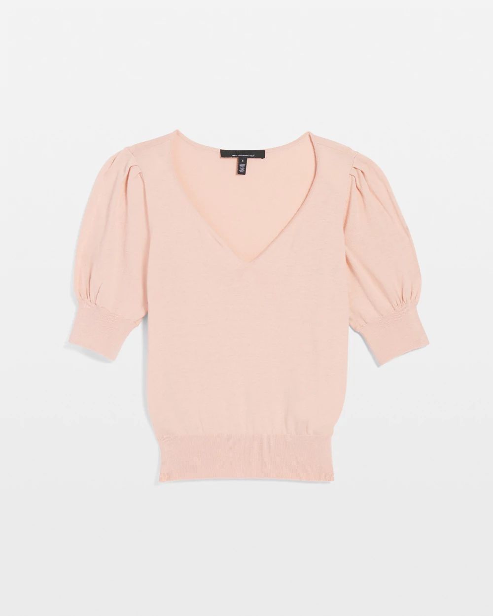 Cashmere-Blend Puff-Sleeve Sweater