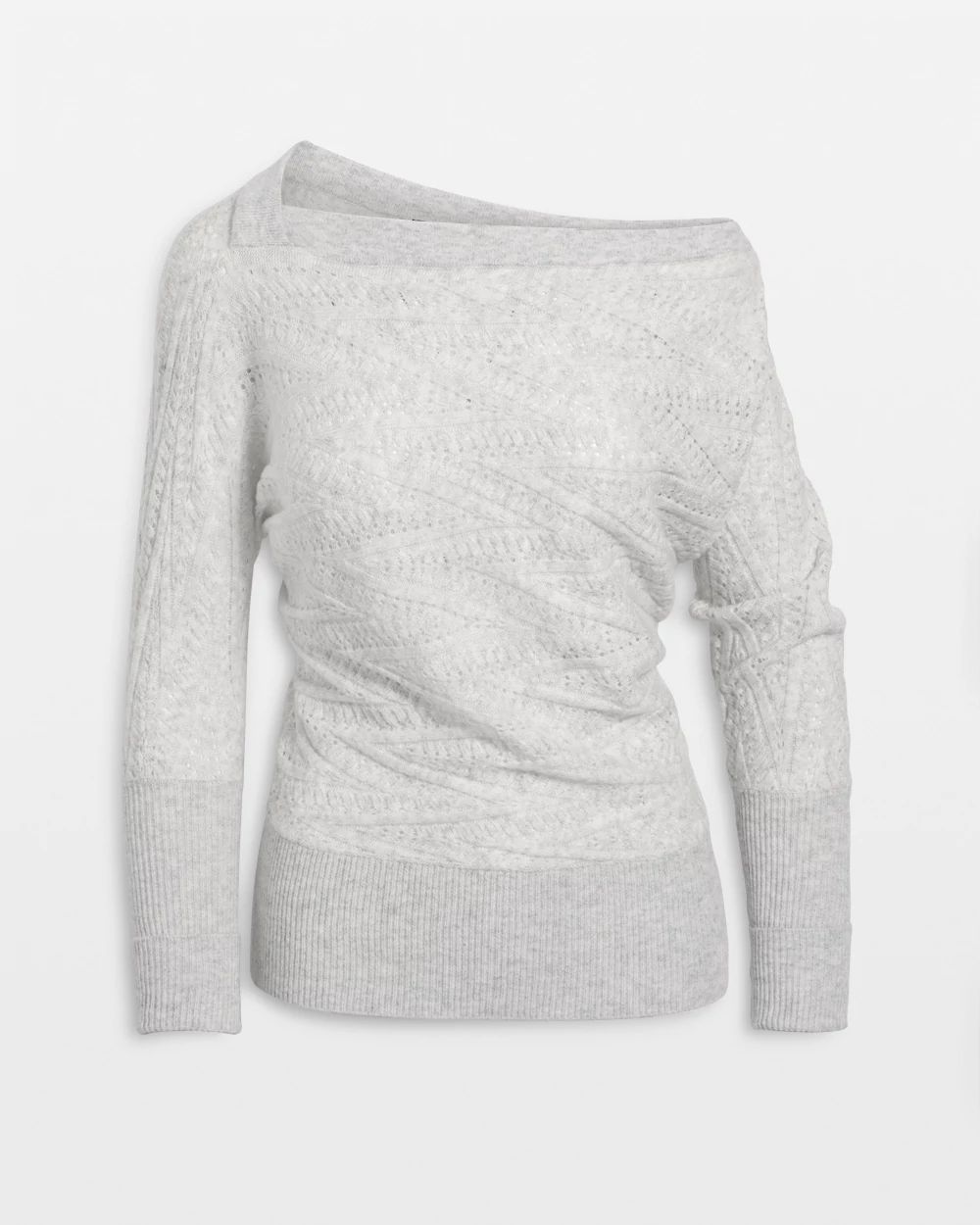 Petite Novelty Stitch Asymmetrical Pullover Sweater
