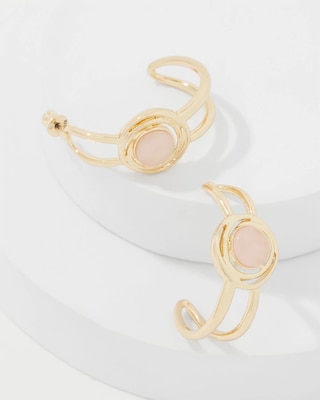 Rose Quartz Hoop Earrings click to view larger image.