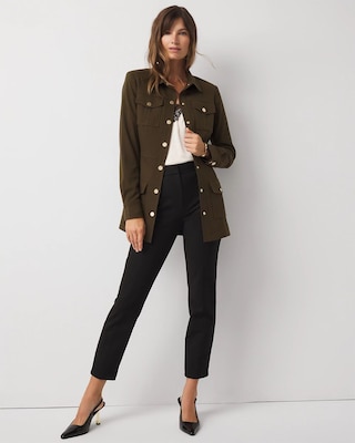 Twill Belted Utility Shacket click to view larger image.