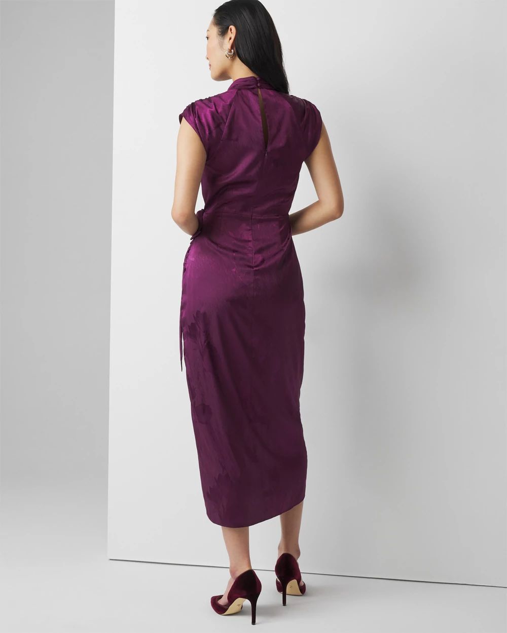 Petite Draped Midi Dress