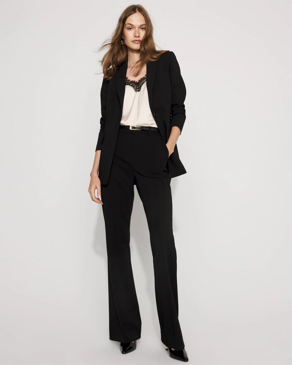 Belted One-Button Blazer