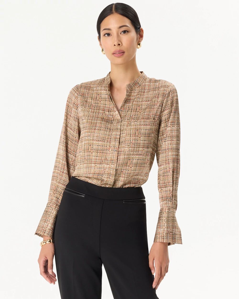 Chest Pocket Satin Shirt