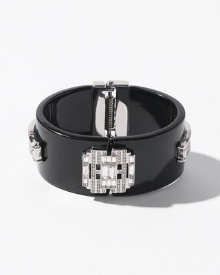 Art Deco Black Enamel Cuff