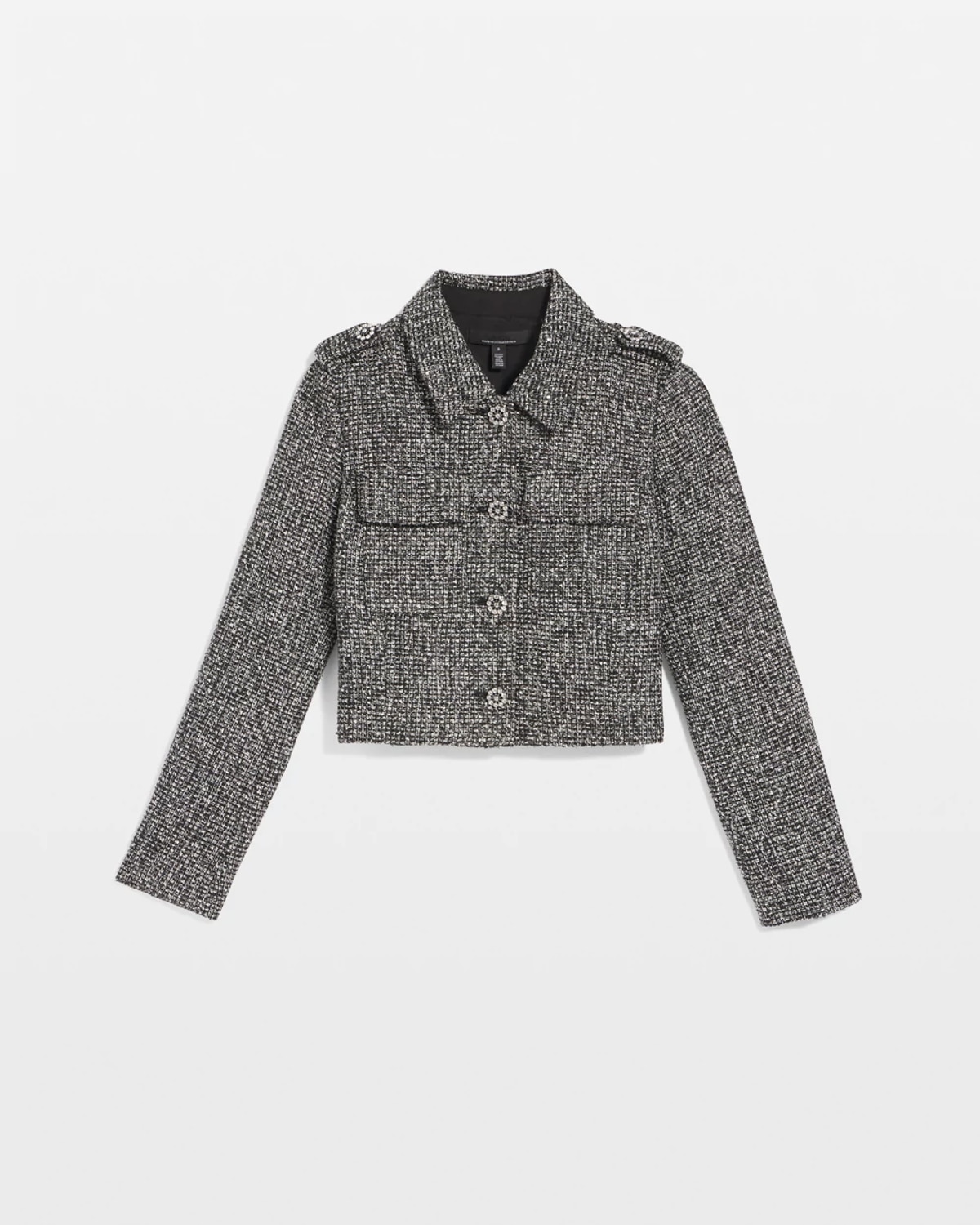 White House Black Market Sequin Tweed Trucker Jacket