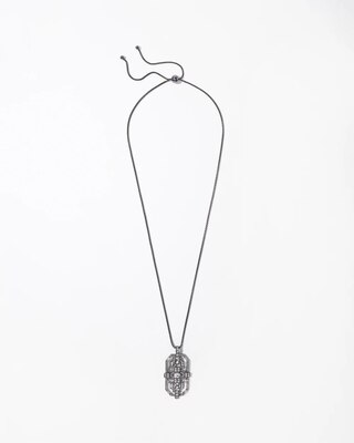 Art Deco Hematite Adjustable Pendant