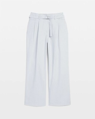 Denim-Look Wide-Leg Cropped Pant click to view larger image.