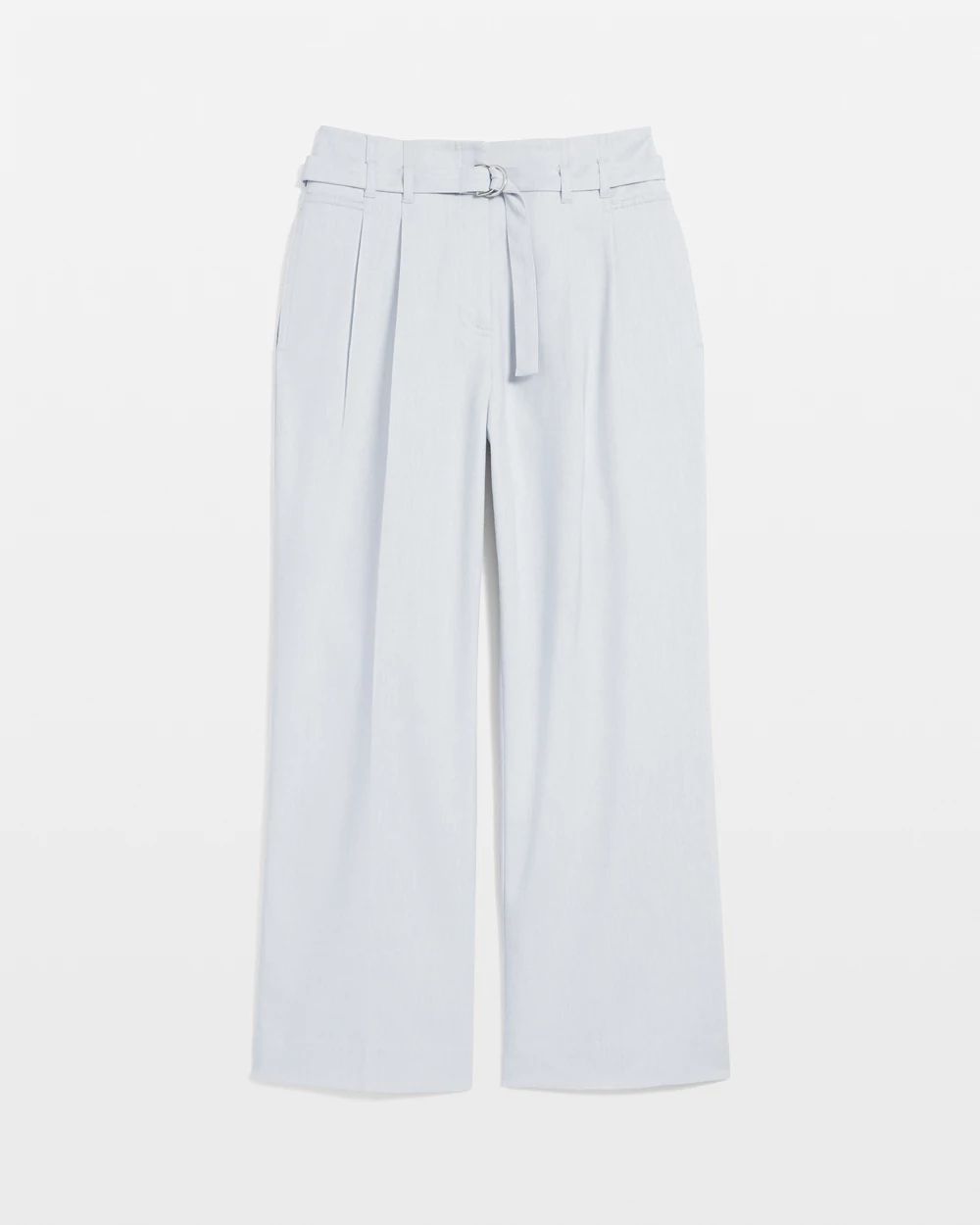 Denim-Look Wide-Leg Cropped Pant