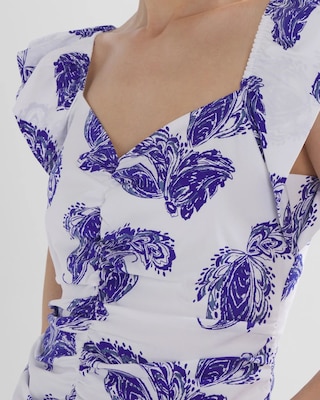Flutter Sleeve Ruched Top