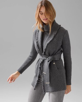Fringe Shawl Sweater Coat