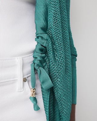 Mesh Cinched Cardigan Sweater click to view larger image.