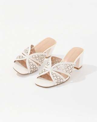 Cutwork Heeled Sandals click to view larger image.