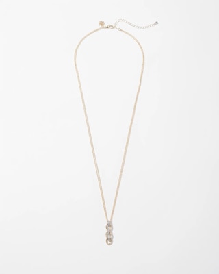Gold Pave Links Pendant Necklace