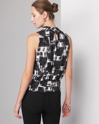 Sleeveless Matte Jersey Mockneck Top click to view larger image.