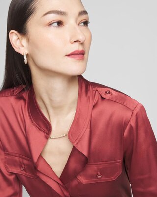 Long Sleeve Collar Pocket Shirt