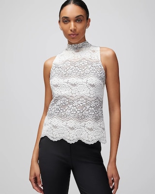 Black & White Lace Shell