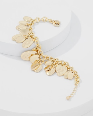 Gold Hammered Disc Bracelet click to view larger image.