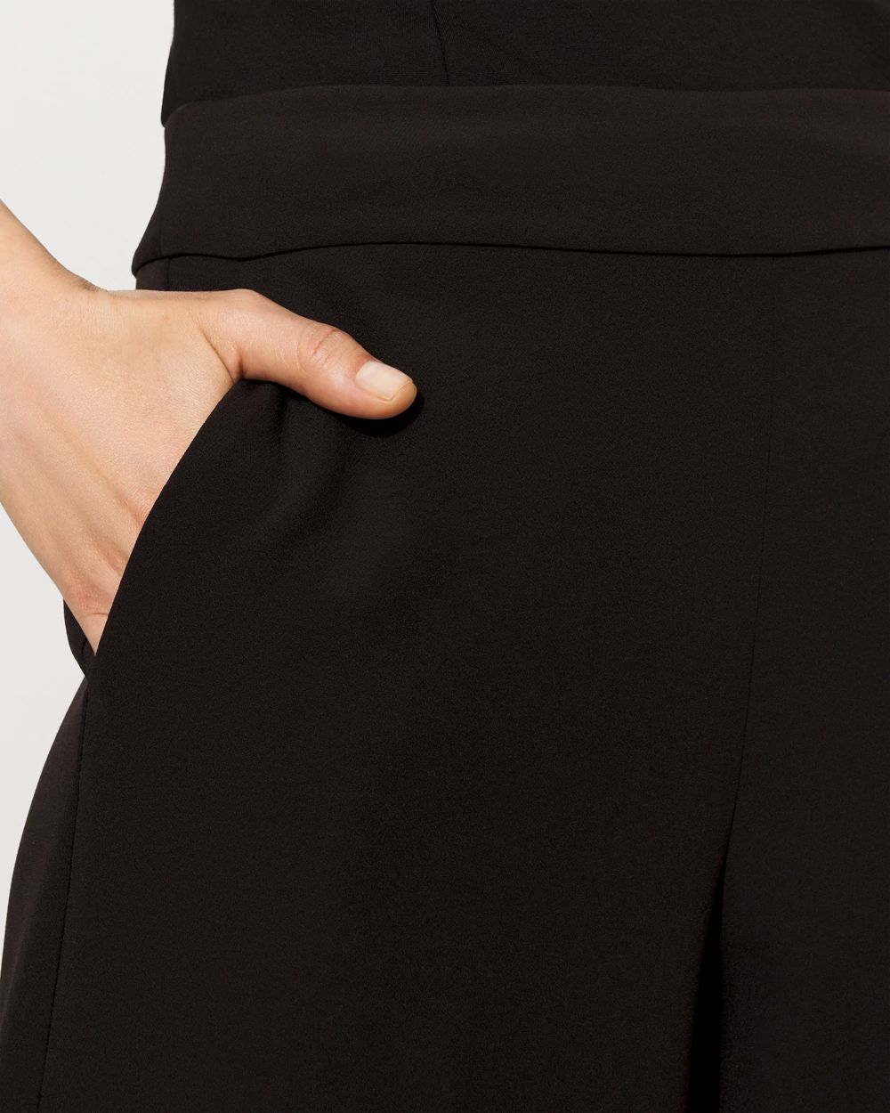 Petite High Rise Flat Front Wide Leg Pant