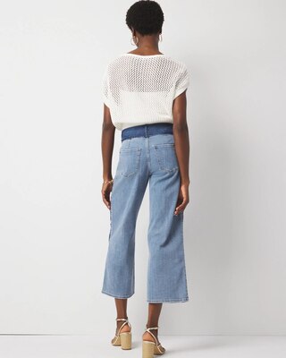 Extra High-Rise Colorblocked Wide Leg Cropped Jean click to view larger image.