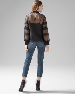 Organza Lace Trimmed Blouse