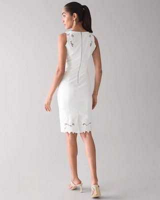 Sleeveless White Lace Trim Dress click to view larger image.