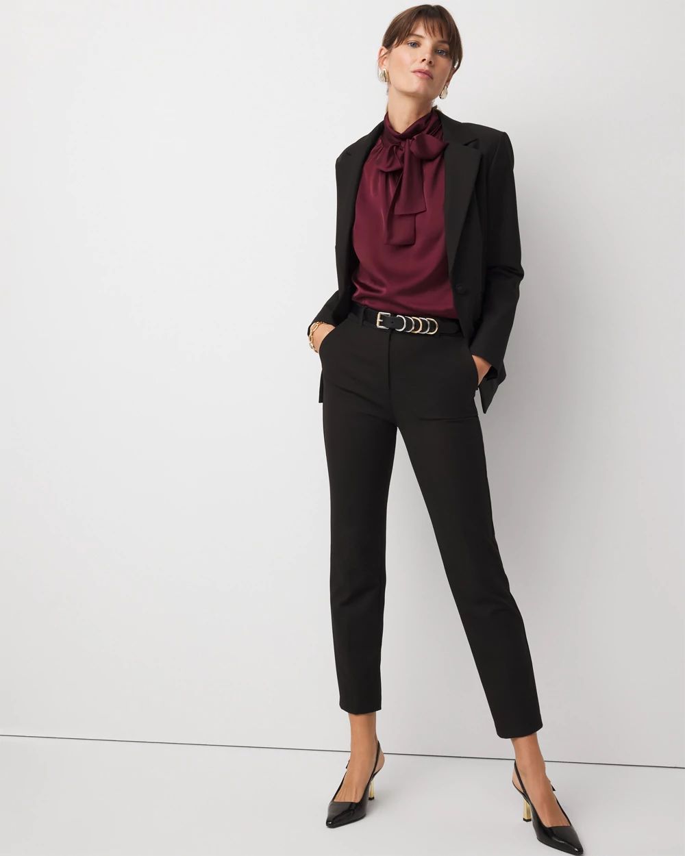 Bow Back Satin Halter Blouse click to view larger image.