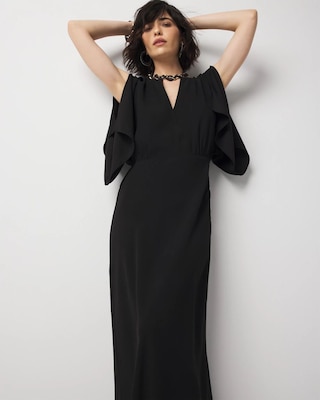 Petite Kimono Sleeve Crepe Gown click to view larger image.