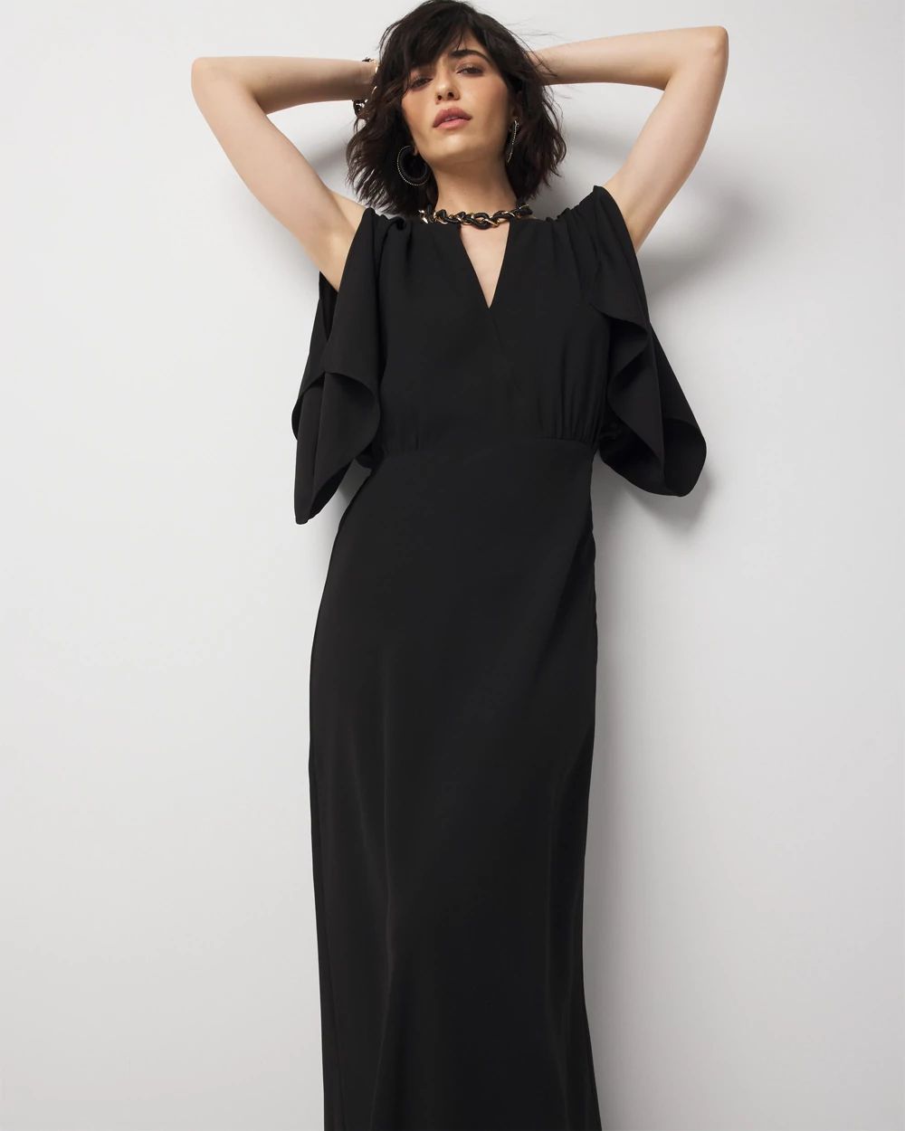 Kimono Sleeve Satin Gown