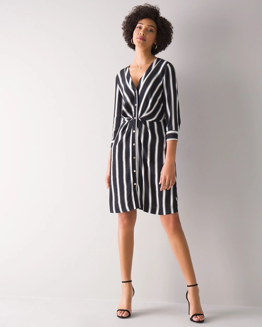 White house black market striped dress clearance