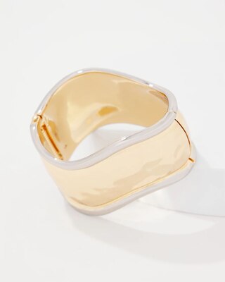 Silver + Gold Sculptural Cuff click to view larger image.