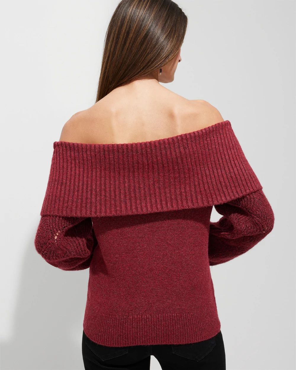 Outlet WHBM Off-The-Shoulder Pullover click to view larger image.