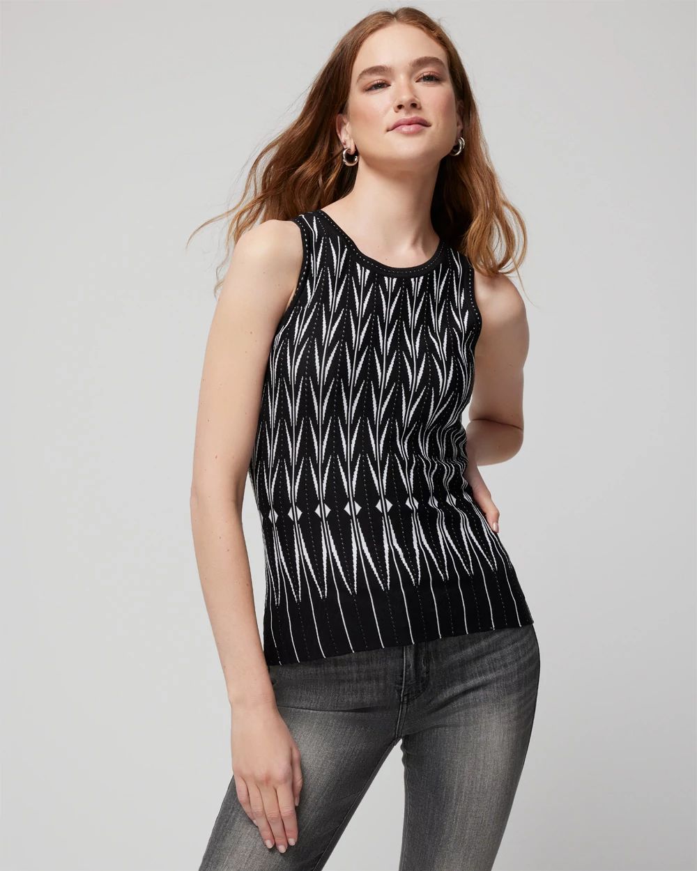 Black + White Chevron Tank