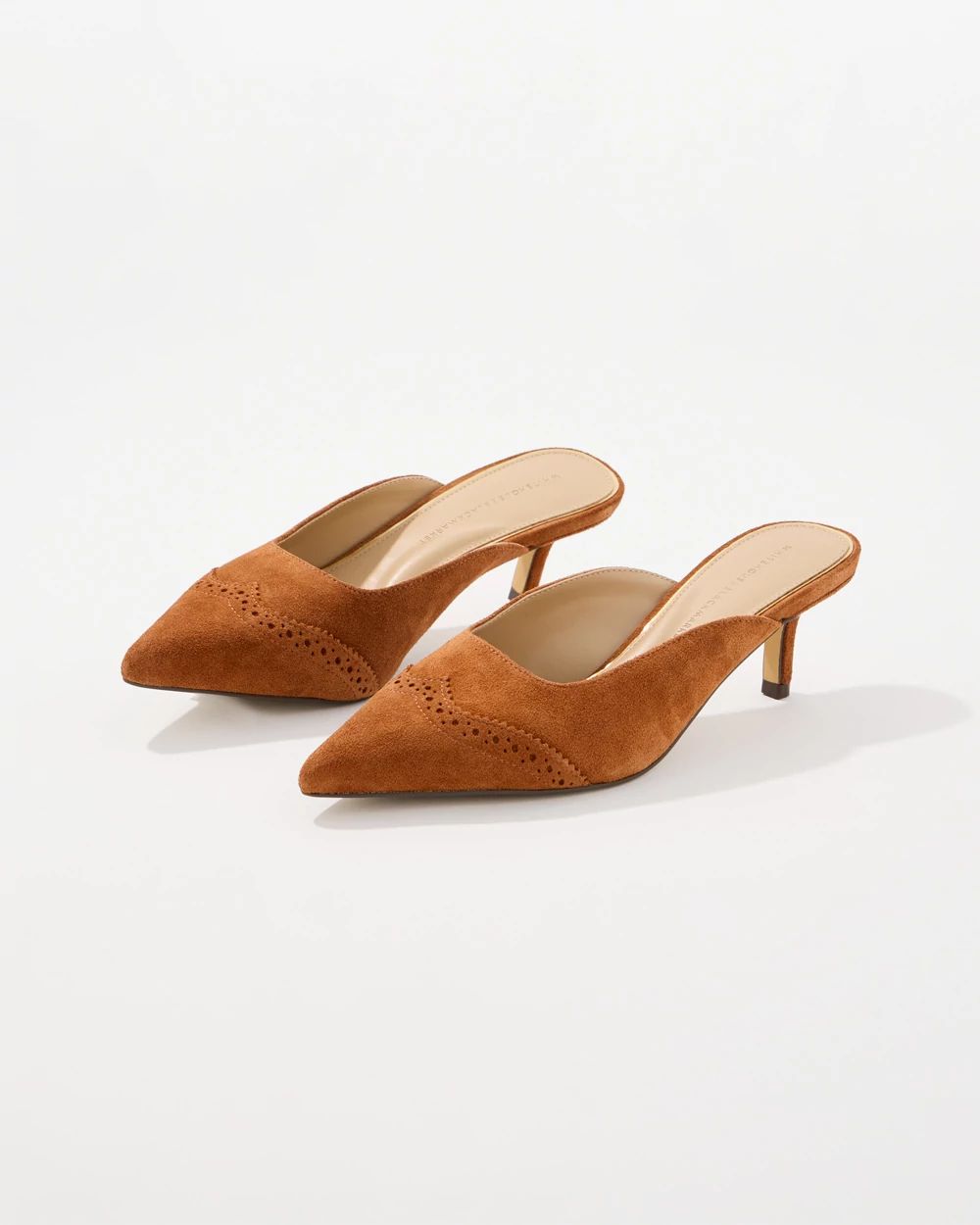 Suede Kitten Heel Mules click to view larger image.