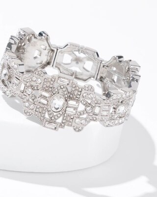 Art Deco Silver Stretch Bracelet