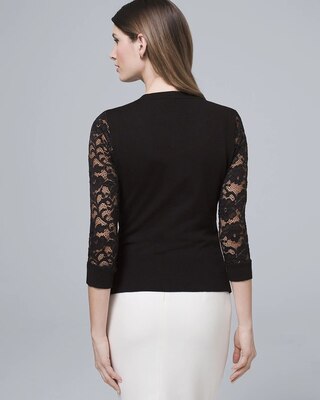 Lace-Sleeve Cardigan
