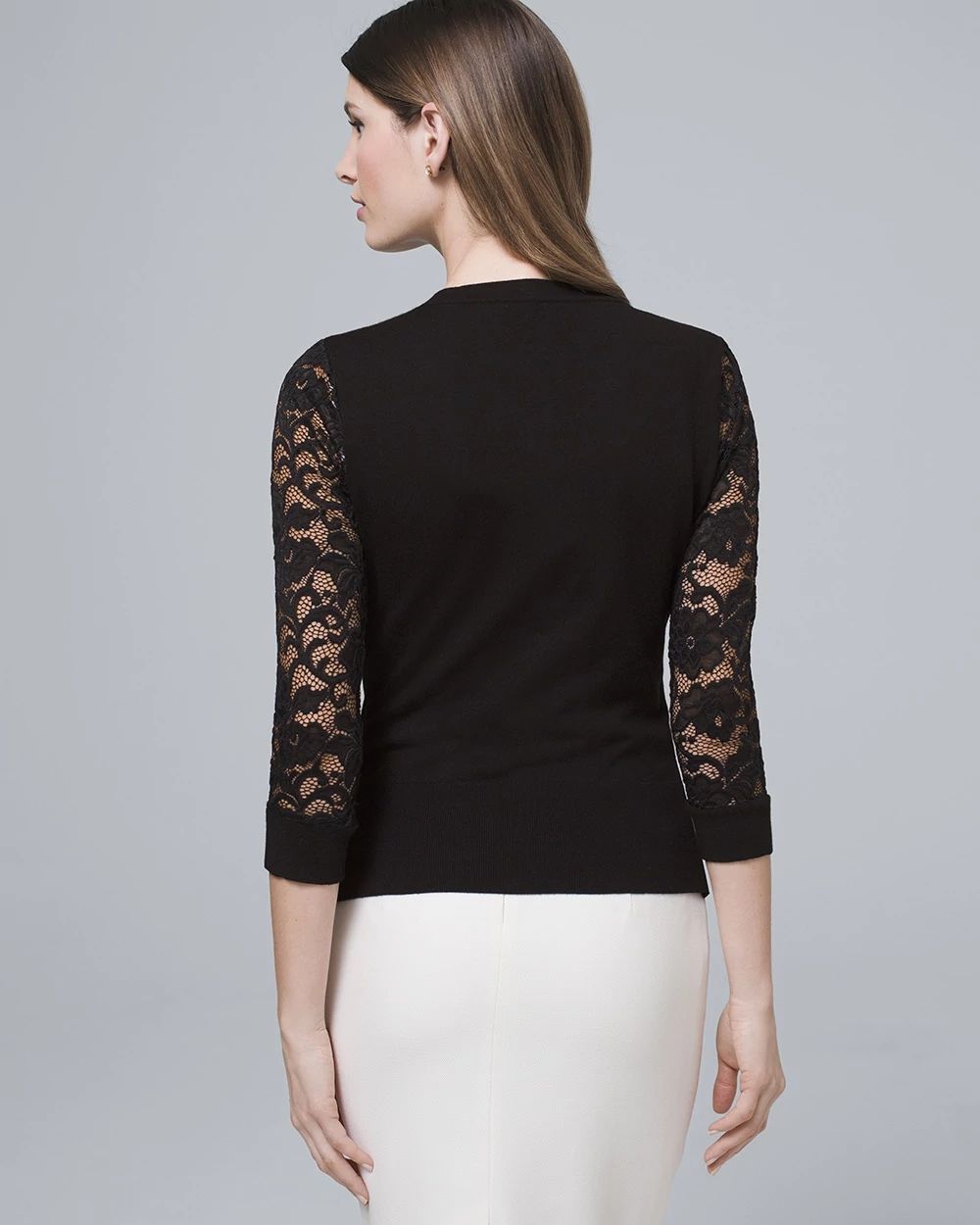 Lace-Sleeve Cardigan
