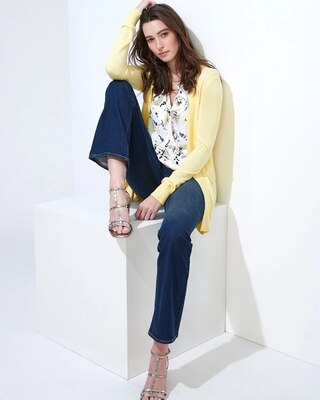 Outlet WHBM Rib-Trim Long Cardigan