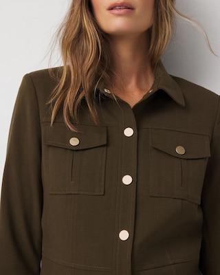 Twill Belted Utility Shacket click to view larger image.