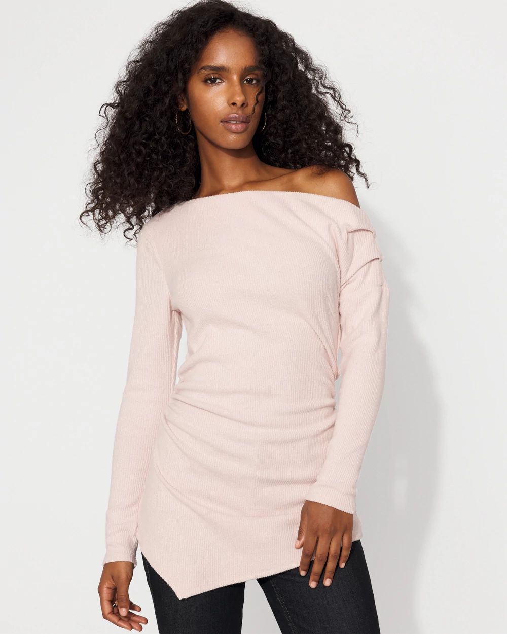 Asymmetrical Rib Snit Top