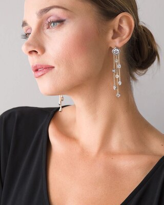 Silvertone & Goldtone Cubic Zirconia Earrings