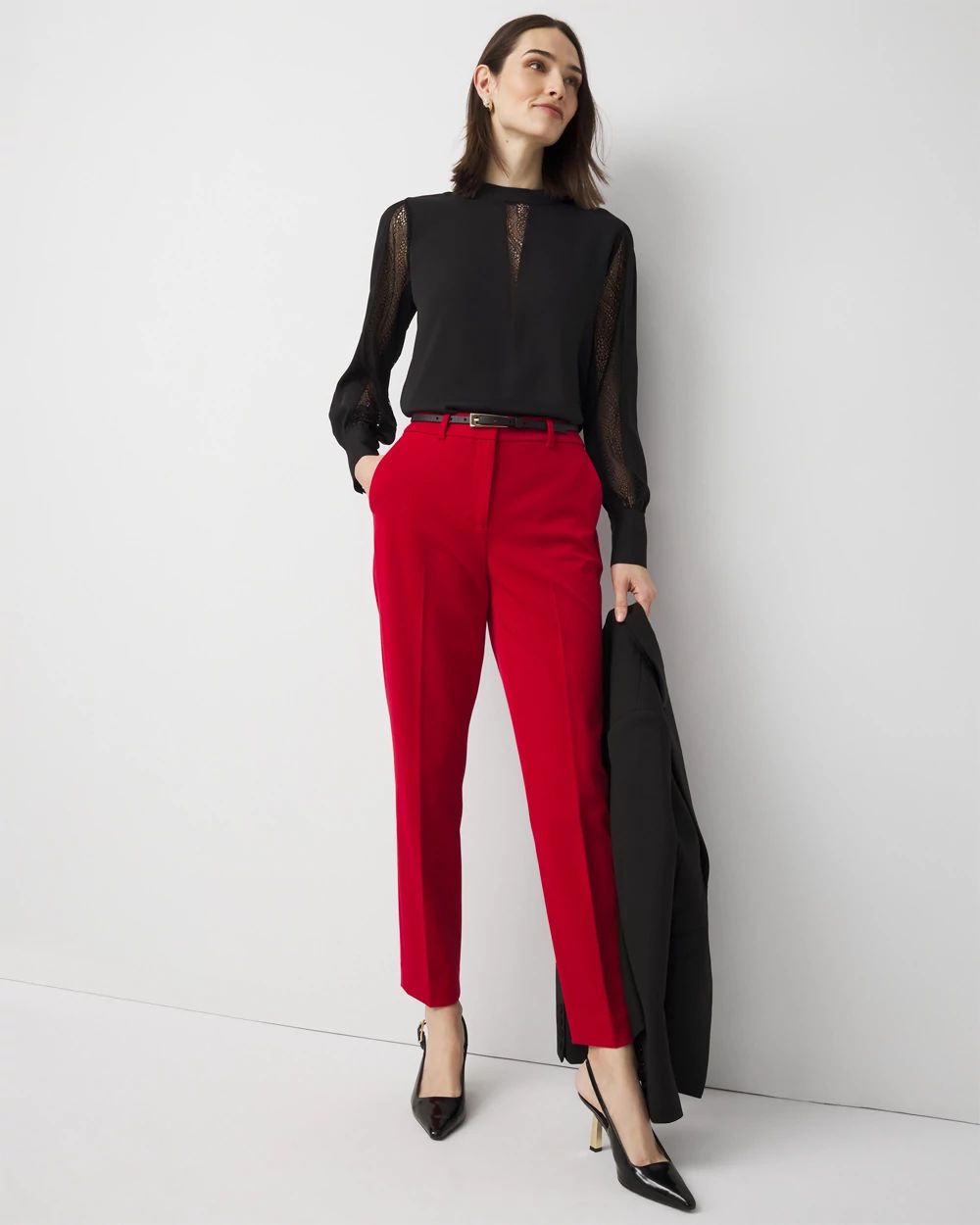 High-Rise Elle Slim Ankle Pant click to view larger image.