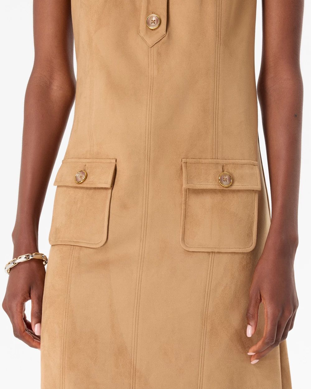 Petite Faux Suede Shift Dress click to view larger image.