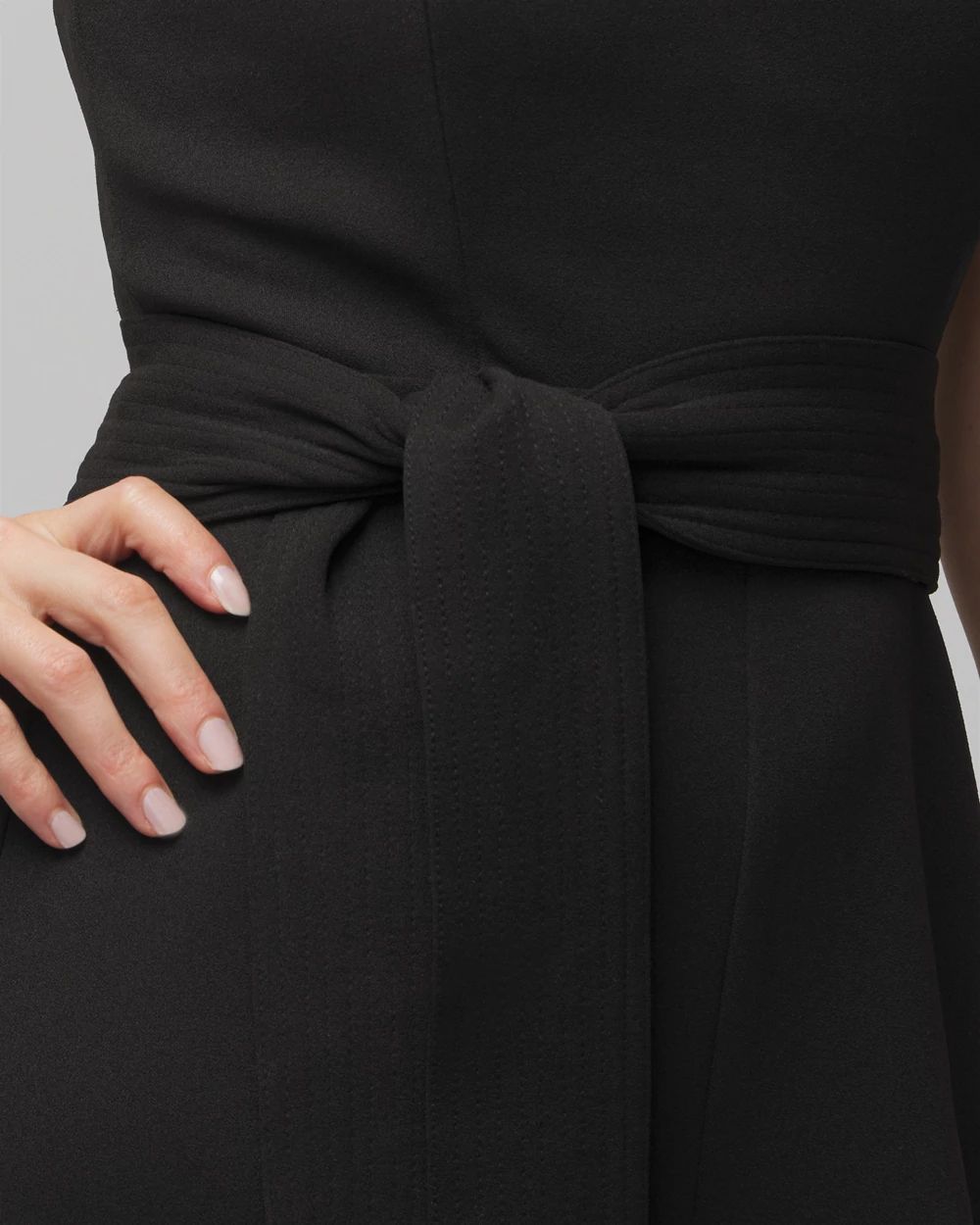 Petite Strapless Belted Jumpsuit