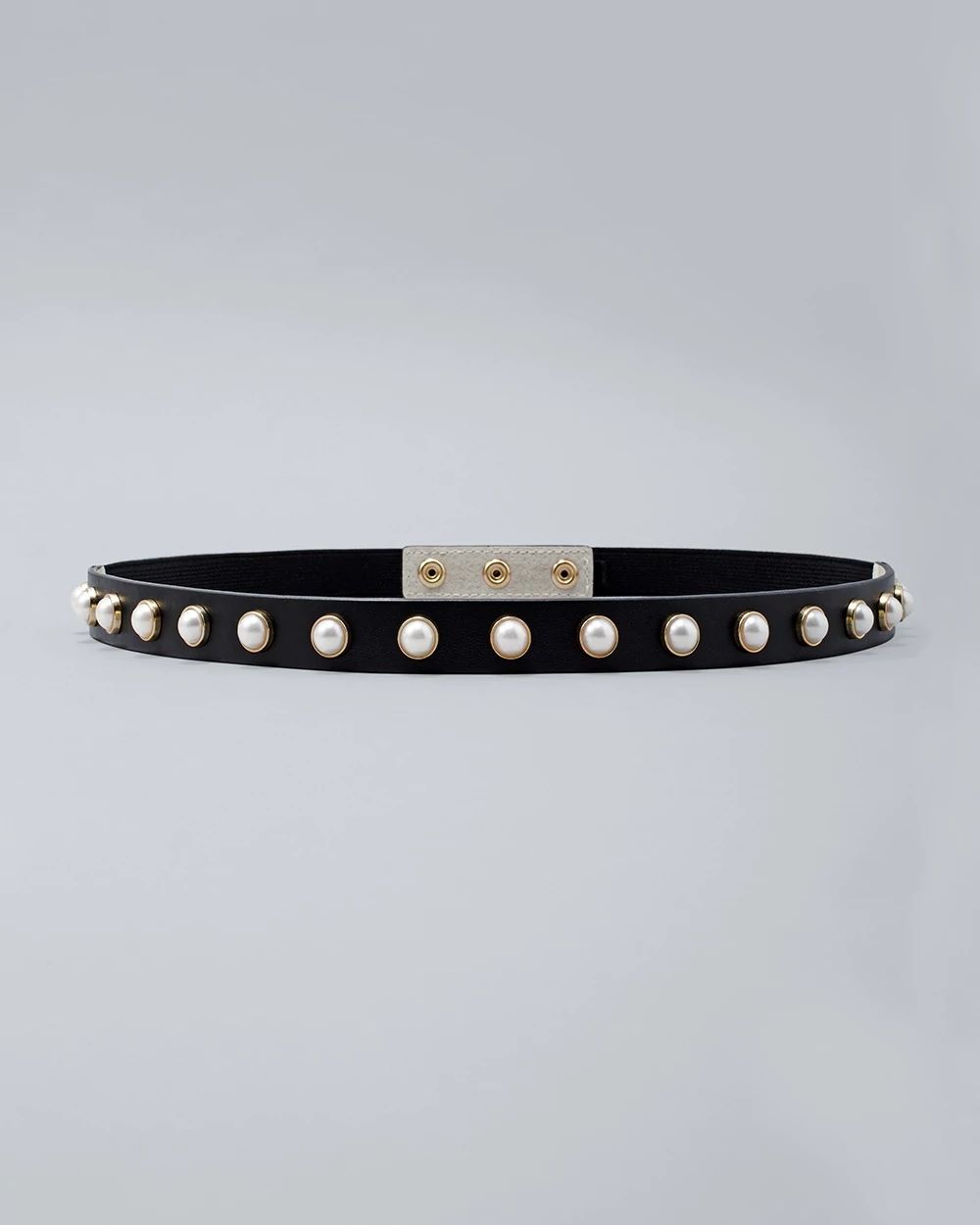 Faux Pearl Skinny Stretch Belt