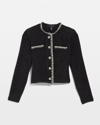 Black and White Tweed Sweater Jacket click to view larger image.
