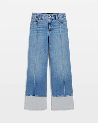 Blocked Hem High-Rise Wide Leg Jean click to view larger image.
