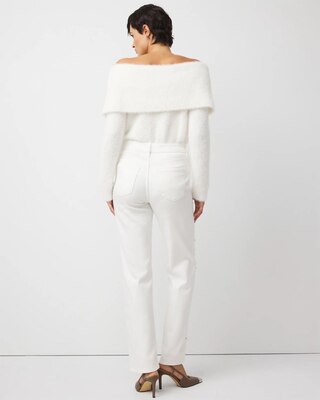 Rhinestone + Glass Pearl Extra High Rise Straight Jean click to view larger image.