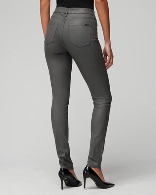 High-Rise Coated Skinny Jeans click to view larger image.