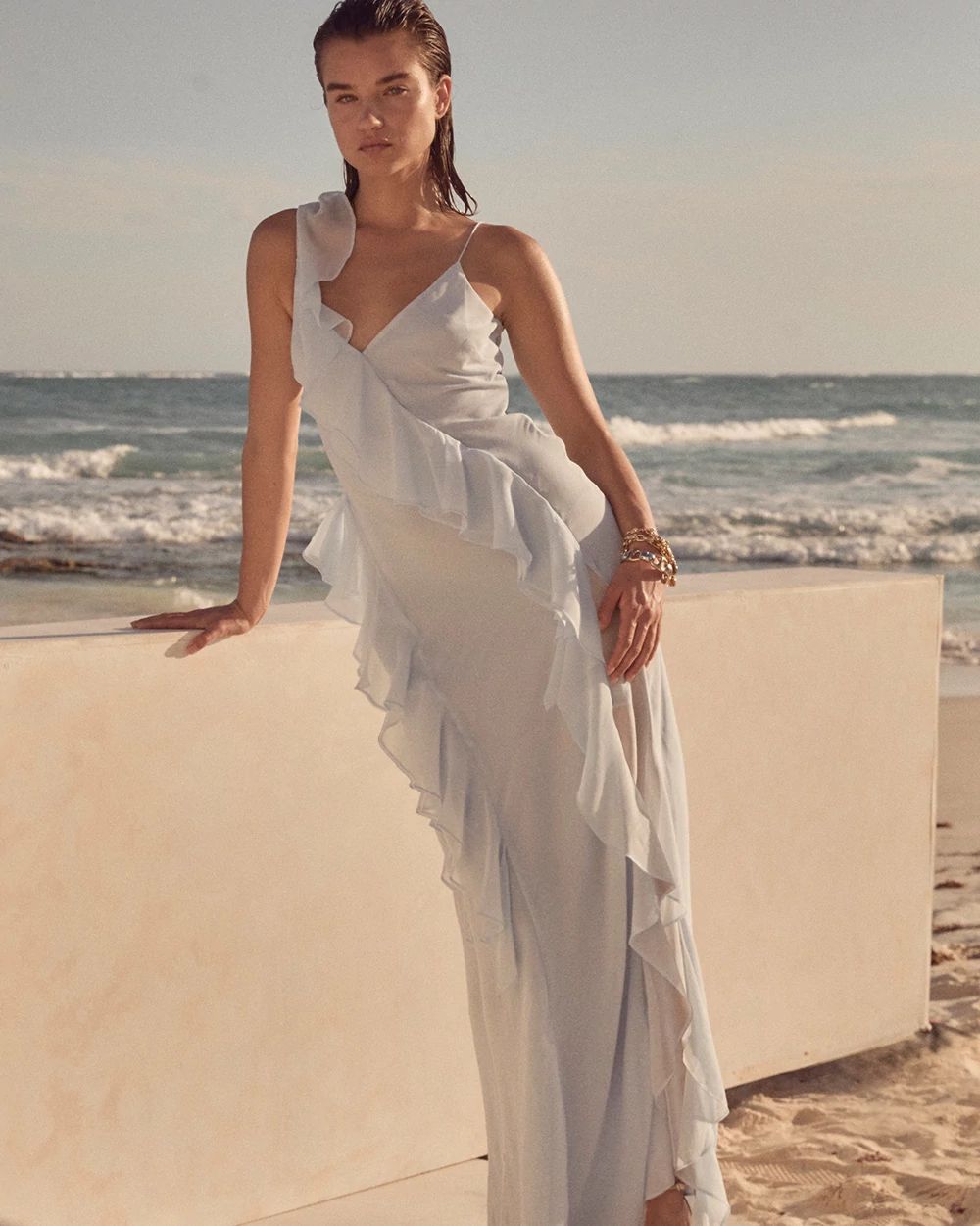Ruffle Slip Dress