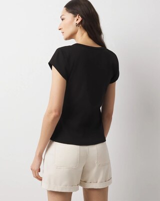WHBMFORME™ Ribbed Stretch Scoop Neck Tee click to view larger image.